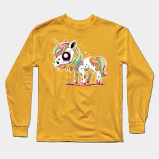 Rainbow Zombie Unicorn cute and scary Long Sleeve T-Shirt